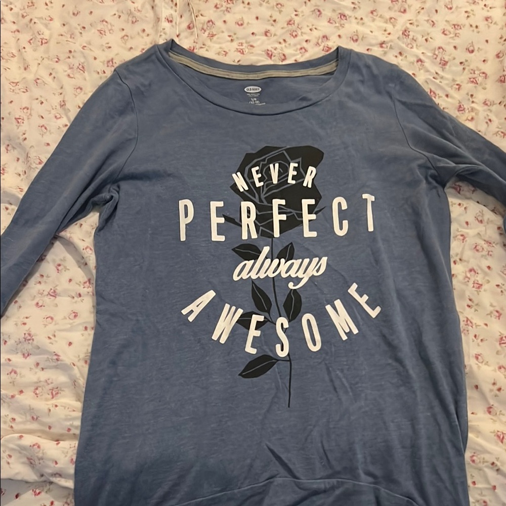 Blue Long Sleeve Graphic Tee